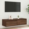 vidaXL Meuble TV avec lumi&egrave;res LED ch&ecirc;ne marron 100X35,5x25 cm