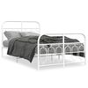 vidaXL Cadre de lit m&eacute;tal sans matelas et pied de lit blanc 120x190 cm