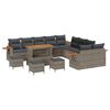 vidaXL Ensemble de canap&eacute; de jardin 18 pi&egrave;ces 11-Nombre de places Gris