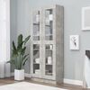 vidaXL Armoire &agrave; vitrine Gris b&eacute;ton 82,5x30,5x185,5 cm Bois ing&eacute;nierie
