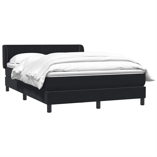 vidaXL Sommier &agrave; lattes de lit avec matelas noir 140x210 cm velours