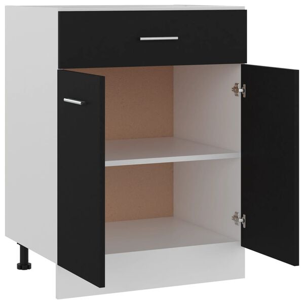 vidaXL Armoire à tiroirs "Lyon" Noir 60 x 46 x 81,5 cm Bois d'ingénierie