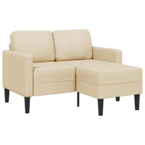 vidaXL Canap&eacute; 2 places avec m&eacute;ridienne en L cr&egrave;me 125 cm tissu