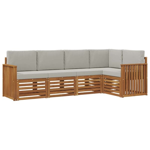 vidaXL Ensembles de canap&eacute;s avec coussin 5 pcs Gris Naturel et Clair