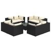vidaXL Salon de jardin 9 pcs avec coussins R&eacute;sine tress&eacute;e Noir