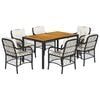 vidaXL Ensemble &agrave; manger de jardin coussins 7pcs Noir R&eacute;sine tress&eacute;e