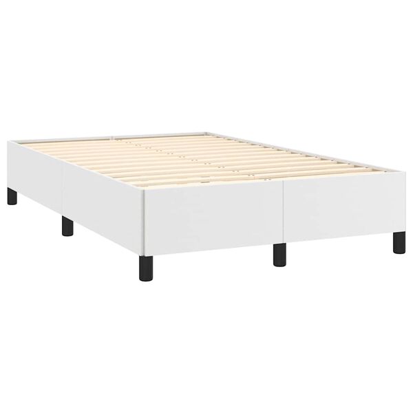 vidaXL Sommier &agrave; lattes de lit avec matelas blanc 120x190cm similicuir