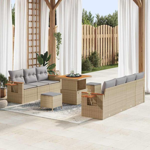 vidaXL Ensemble de canap&eacute; de jardin 13 pcs Beige et Gris clair