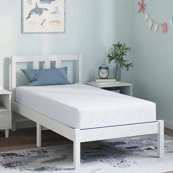 vidaXL Matelas Blanc et Bleu 80 x 160 cm Tissu jacquard