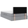 vidaXL Lit avec rangement et matelas Gris clair 120 x 190 cm