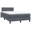 vidaXL Sommier &agrave; lattes de lit et matelas et LED gris fonc&eacute; 120x220cm velours
