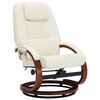 vidaXL Fauteuil de massage avec repose-pied blanc crème similicuir