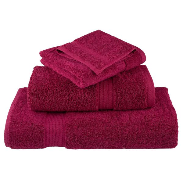vidaXL Serviettes de toilette premium SOLUND 10 pi&egrave;ces Bordeaux 30 x 30 cm 600 g/m&sup2;