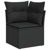 vidaXL Ensemble de canapé de jardin avec coussin 9 pcs Noir Poly rotin