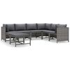 vidaXL Salon de jardin 8 pcs avec coussins R&eacute;sine tress&eacute;e Gris