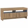 vidaXL Meuble TV LED Ch&ecirc;ne artisanal Bois d'ing&eacute;nierie
