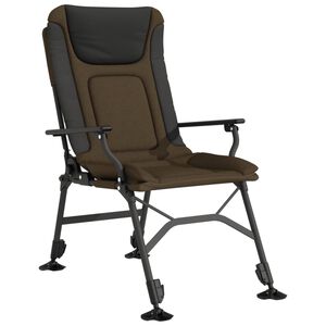 vidaXL Chaise de p&ecirc;che avec accoudoir pliable taupe