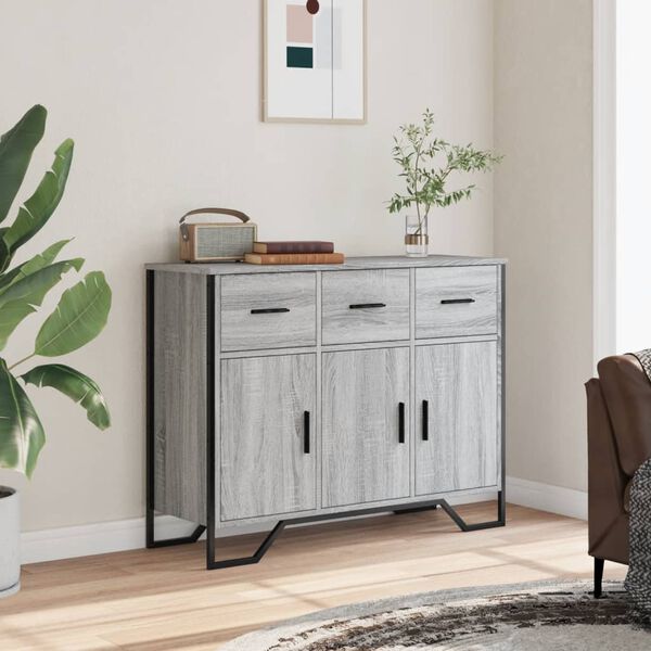 vidaXL Buffet sonoma gris 97x32,5x74,5 cm bois d'ingénierie