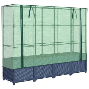 vidaXL Lit sur&eacute;lev&eacute; avec housse de serre aspect rotin 160 x 40 x 138 cm