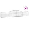 vidaXL Paniers &agrave; gabions arqu&eacute;s 5 pcs 400x30x60/80 cm Fer galvanis&eacute;