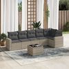 vidaXL Salon de jardin avec coussins 7 pcs gris clair r&eacute;sine tress&eacute;e