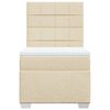 vidaXL Sommier &agrave; lattes de lit avec matelas Cr&egrave;me 100x200 cm Tissu