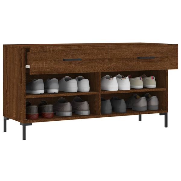 vidaXL Banc à chaussures chêne marron 102x35x55 cm bois d'ingénierie