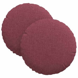 vidaXL Coussins de si&egrave;ge 2 pcs Bordeaux &Oslash;30 x 13 cm tissu