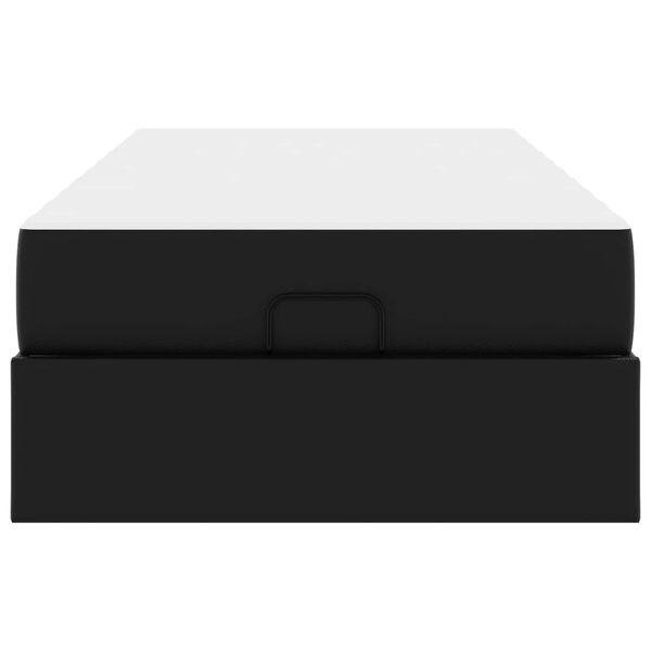 vidaXL Cadre de lit avec matelas avec matelas 2 pcs Noir PVC