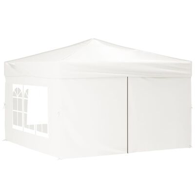 vidaXL Tente de réception pliable avec parois Blanc 3x3 m