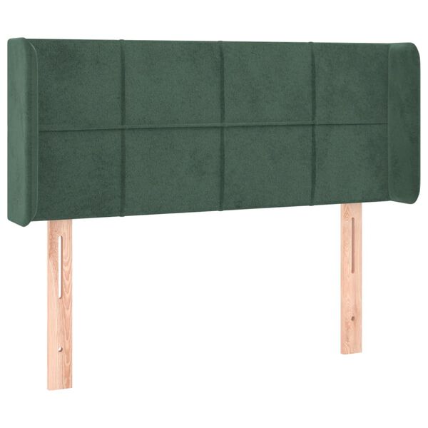 vidaXL T&ecirc;te de lit &agrave; LED Vert fonc&eacute; 83x16x78/88 cm Velours