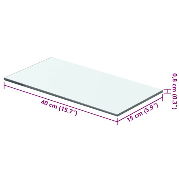 vidaXL Panneaux d'&eacute;tag&egrave;re 2 pcs Verre Transparent 40 x 15 cm