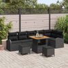 vidaXL Ensemble de canap&eacute; de jardin avec coussin 9 pcs Noir