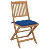 vidaXL Chaises pliables de jardin lot de 6 avec coussins Bois d'acacia