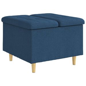 vidaXL Ottoman avec rangement Bleu 60 x 60 x 45 cm tissu