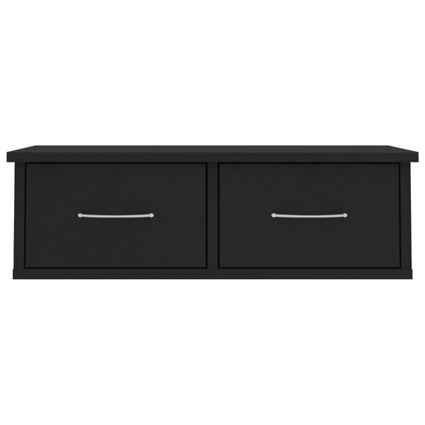 vidaXL Étagère murale avec tiroirs noir 60x26x18,5cm Bois d'ingénierie