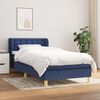 vidaXL Sommier &agrave; lattes de lit avec matelas Bleu 90x200 cm Tissu