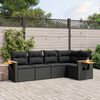 vidaXL Salon de jardin 5 pcs avec coussins noir r&eacute;sine tress&eacute;e