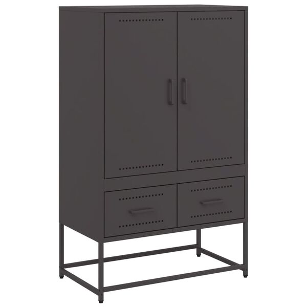 vidaXL Buffet haut noir 68x39x111,5 cm acier