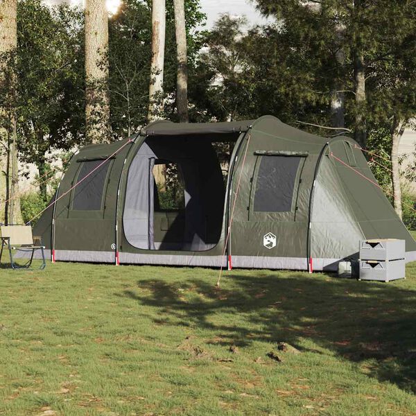 vidaXL Tente de camping tunnel 4 personnes vert olive imperm&eacute;able