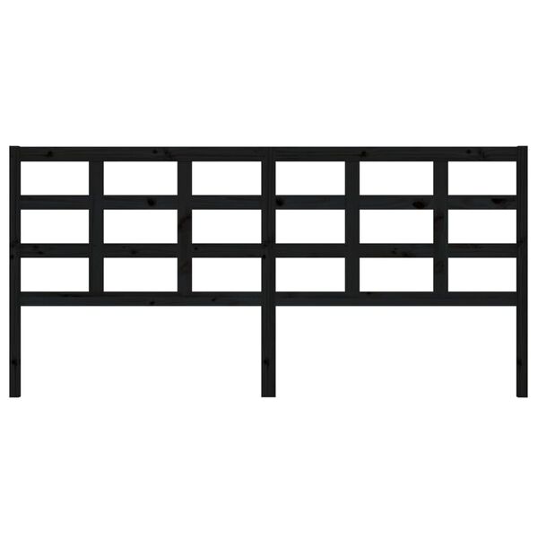 vidaXL Tête de lit Noir 205,5x4x100 cm Bois massif de pin