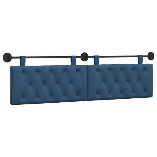 vidaXL T&ecirc;te de lit suspendue Montage mural Bleu 170 x 55 x 7 cm tissu