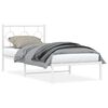 vidaXL Cadre de lit m&eacute;tal sans matelas avec t&ecirc;te de lit blanc 90x190cm