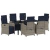 vidaXL Ensemble de salle &agrave; manger pour jardin 7 pcs Gris polyrotin