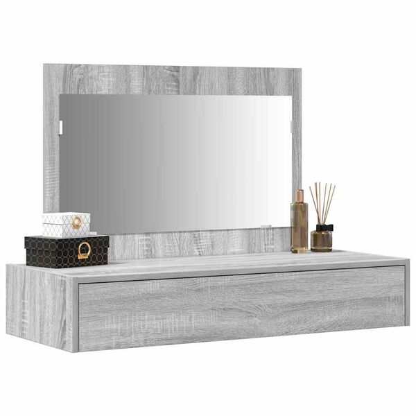 vidaXL Table de Toilette Gris 100 x 40 x 70 cm Bois d'ing&eacute;nierie
