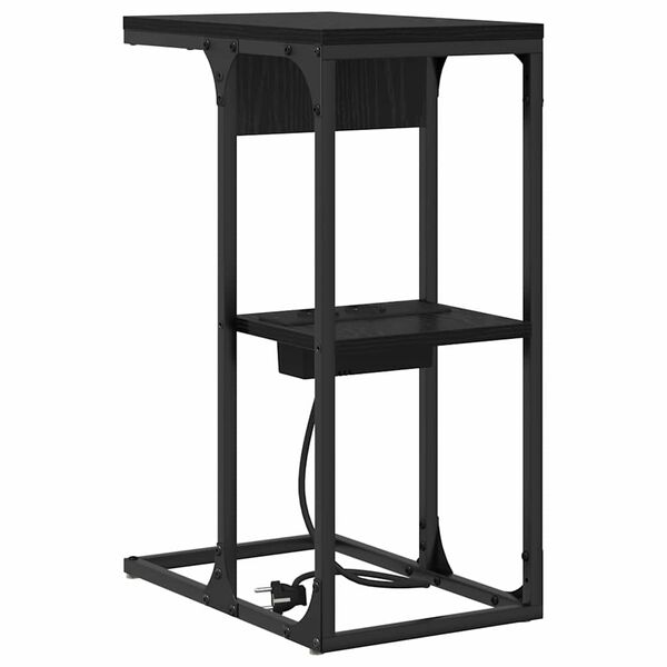 vidaXL Cabinet de chevet Ch&ecirc;ne noir 41,5 x 26 x 60,5 cm