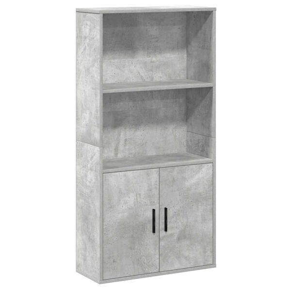 vidaXL Biblioth&egrave;que gris b&eacute;ton 60x24x120 cm bois d'ing&eacute;nierie