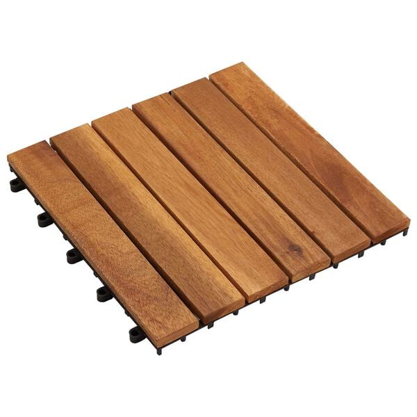 vidaXL Carreau de terrasse 10 pcs Marron 30 x 30 cm Bois d'acacia