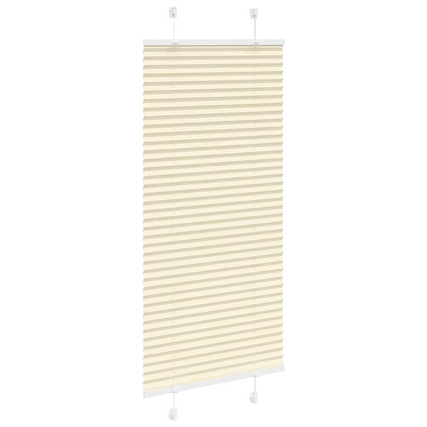 vidaXL Store pliss&eacute; cr&egrave;me 60x100 cm largeur du tissu 59,4 cm polyester