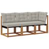 vidaXL Canap&eacute; d&rsquo;ext&eacute;rieur milieu et coin avec coussin 3 Pi&egrave;ce Naturel